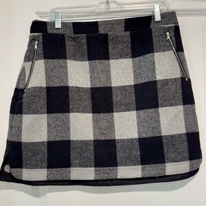 a.n.a Black and Gray Checkered Mini Skirt with Zippered Pockets